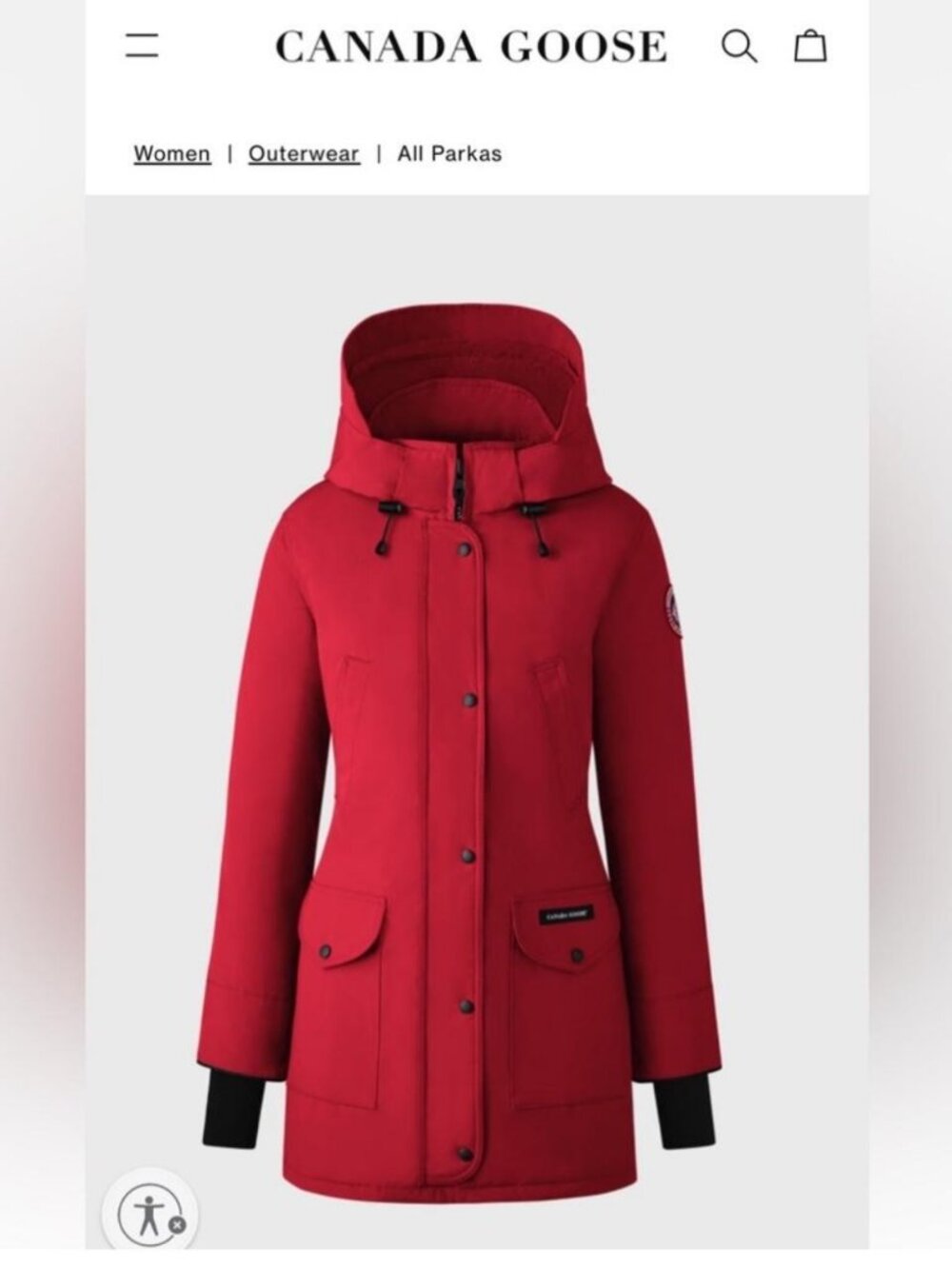 Red Canada Goose Trillium Parka Heritage
